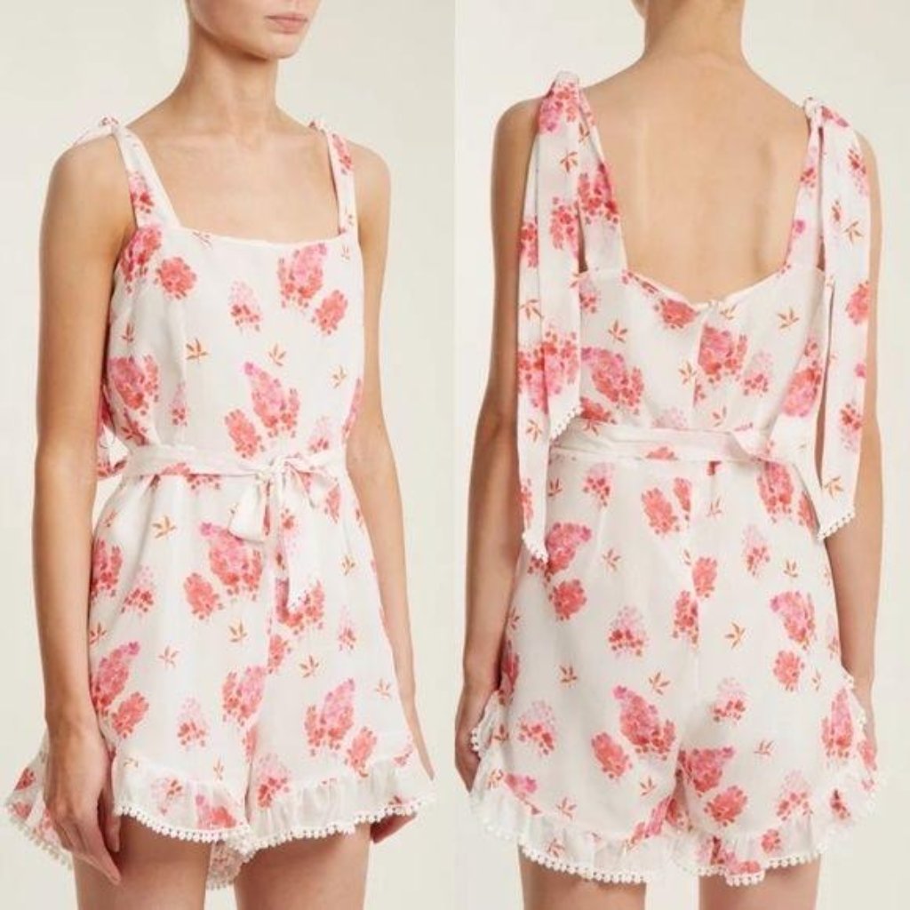 Athena Procopiou Sundown Breeze Silk Jumpsuit Romp